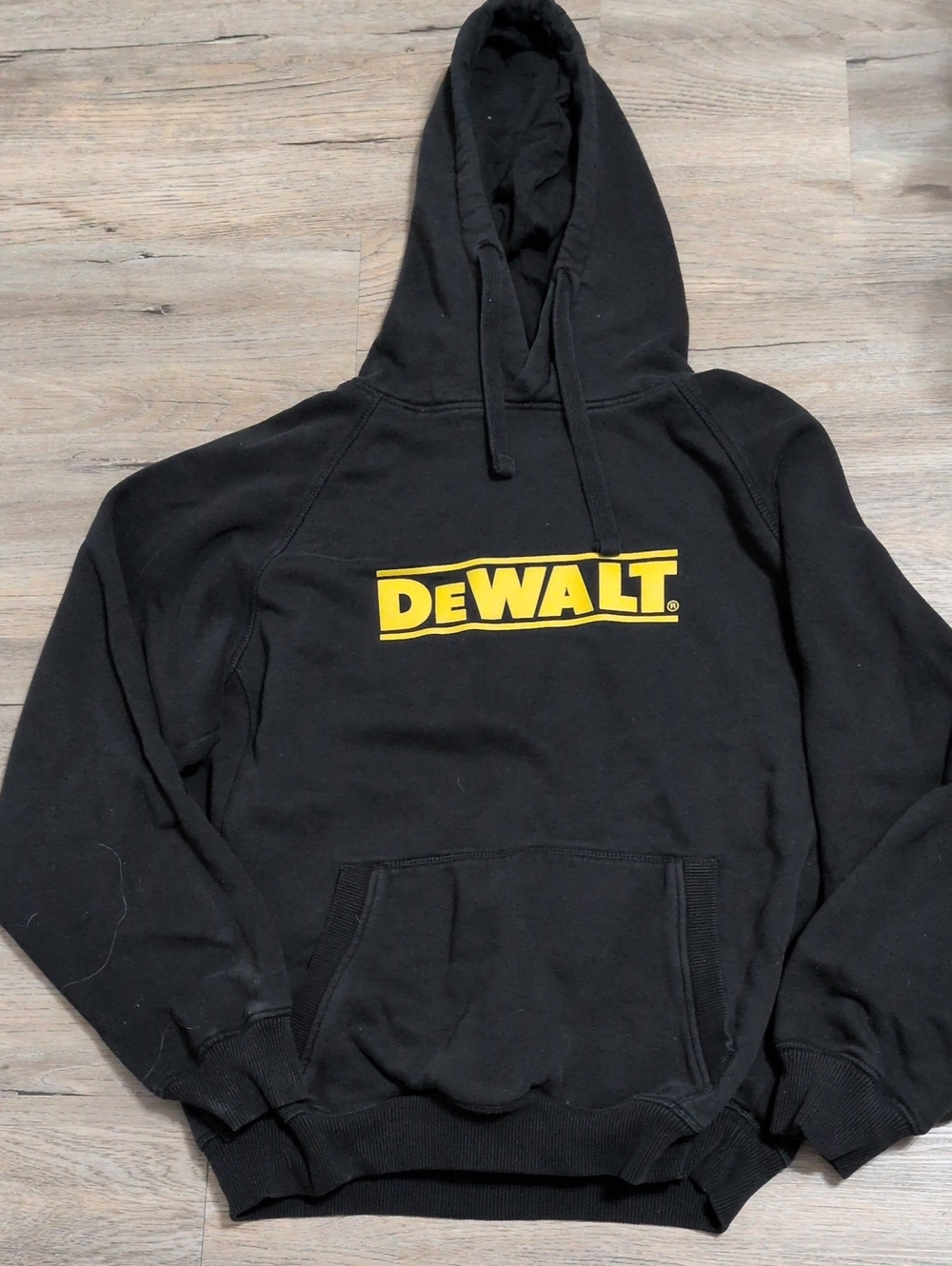 DEWALT Men's Black Hoodie with Yellow Logo
